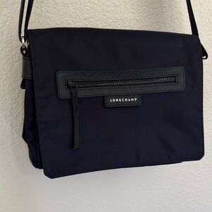 Longchamp Navy Blue Le Pliage Messenger Shoulder Crossbody Bag